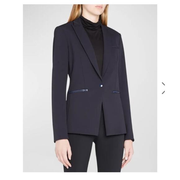 Veronica Beard Black Iconic Scuba Dickey Jacket Blazer Bi-Stretch Womens Size 00 - Picture 14 of 15